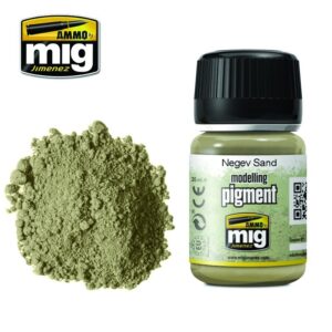 Negev Sand modeling pigment for lifelike weathering effects in scale models and dioramas.