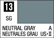Neutral Gray color swatch 13, a versatile design shade with bilingual labels in English and German.