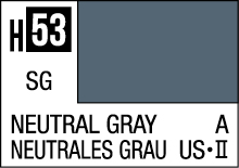 Neutral Gray color sample card, versatile for design; includes German translation and code H53.