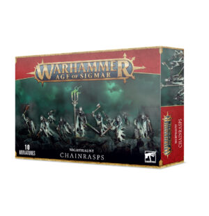 Nighthaunt Chainrasps miniatures set for Age of Sigmar, featuring ten detailed ghostly figures.