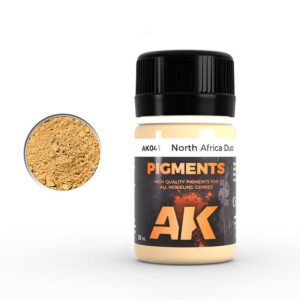 North Africa Dust pigment jar for realistic modeling and art projects, featuring fine sandy yellow powder.