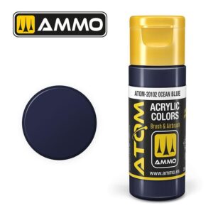 AMMO Ocean Blue acrylic paint, perfect for artists, with vibrant color and versatile application.