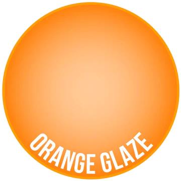 Vibrant orange circle with playful ORANGE GLAZE text, inspiring warmth and creativity.