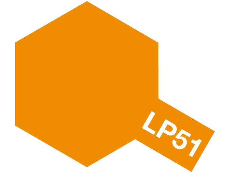 Vibrant orange hexagon with label LP51, ideal for color identification in creative industries.
