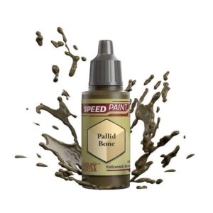 Pallid Bone Speed Paint bottle with vibrant splashes, perfect for precise artistic projects.