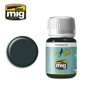 Ammo by Mig Jimenez Blue Dirt panel line wash enhances model details with a rich blue-green hue.