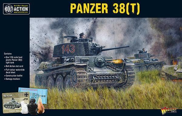 Panzer 38(t) tank in action on a smoky battlefield, showcasing military wargaming excitement.