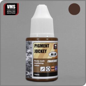 Pigment Jockey No. 00 weathering paint for models, designed for easy application and realistic effects.