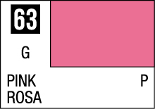 Vibrant pink color swatch 63, labeled PINK and ROSA, showcasing warmth and design appeal.