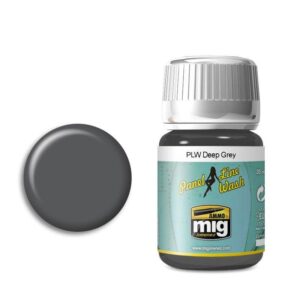 Ammo by Mig Deep Grey Panel Line Wash, ideal for enhancing model detail and realism.