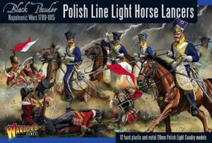 Polish Light Horse Lancers charging in battle during the Napoleonic Wars, showcasing military valor.