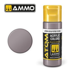 Putrid Flesh acrylic paint for artists, featuring a creamy texture and versatile grayish shade.