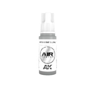 AK RAF Sky Grey airbrush paint bottle for model enthusiasts, featuring precise application and historical accuracy.