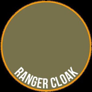 Ranger Cloak design features olive green background, bold text, and vibrant orange border for visibility.