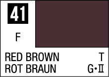 Red Brown Color Swatch 41 - Rich earthy hue with international labeling, G·II classification.