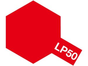 Bright red hexagon label with LP50 in bold white, perfect for modern branding design.