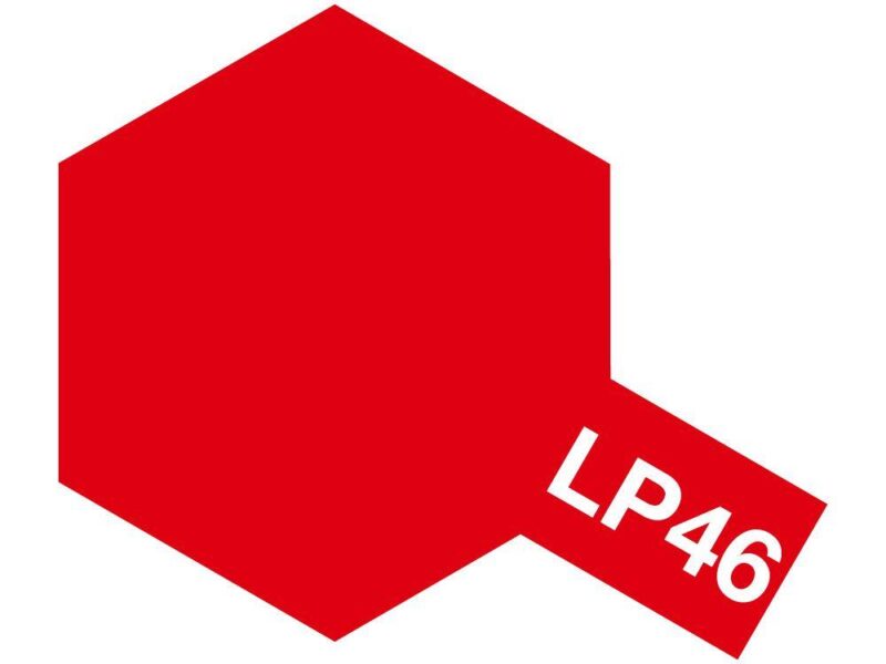 Bold red hexagon with LP46 tag, perfect for modern branding and design applications.