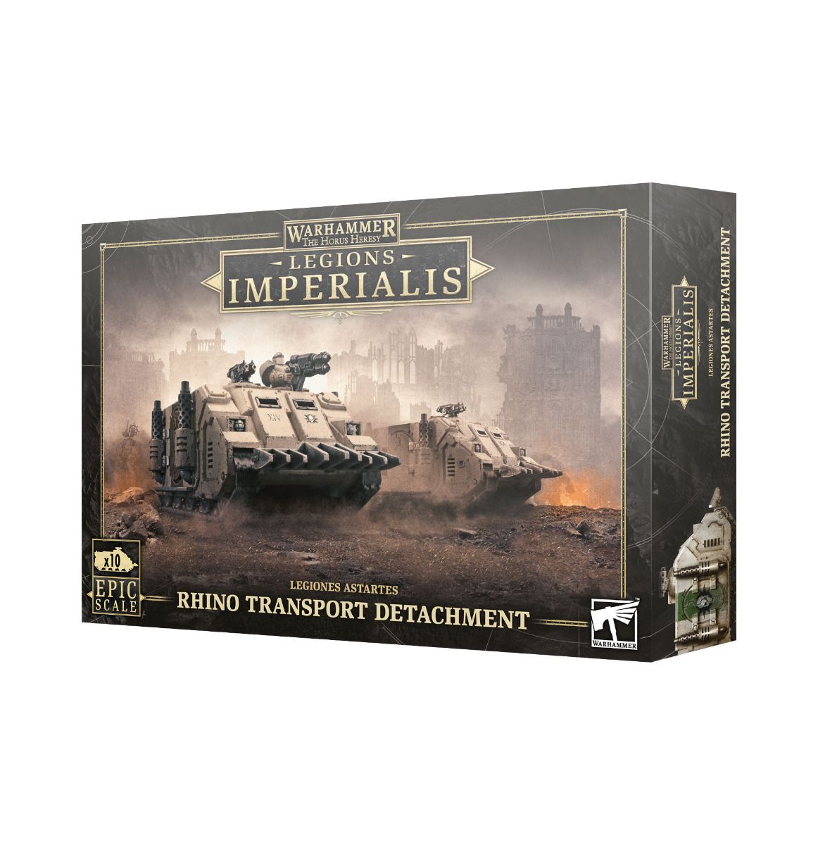 Rhino Transport Detachment model kit: detailed military vehicles for Warhammer Legions gameplay and customization.
