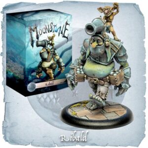 Ribald steampunk figurine from Moonstone Collection, featuring whimsical design and lively goblin companion.