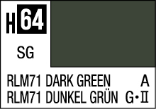 RLM71 Dark Green color swatch for modeling and military with code H64, rich and muted.