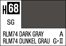 RLM74 Dark Gray paint swatch, showing deep gray color with historical aviation significance.