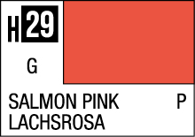 Salmon pink color swatch H29, showcasing a soft hue with warm undertones, versatile for design.
