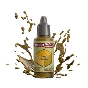 Sand Golem Speed Paint bottle with yellowish-brown splash, perfect for creative artistic projects.