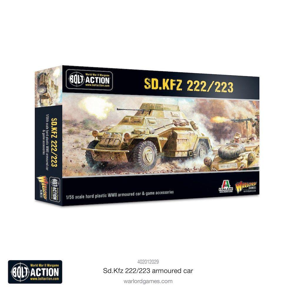 Sd.Kfz 222/223 model kit: detailed armored car for collectors and wargaming enthusiasts.