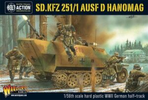 German Sd.Kfz. 251/1 half-track in winter combat, showcasing soldiers in a snowy battlefield.