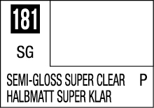 Semi-gloss super clear paint label 181 with English and German descriptions for international appeal.