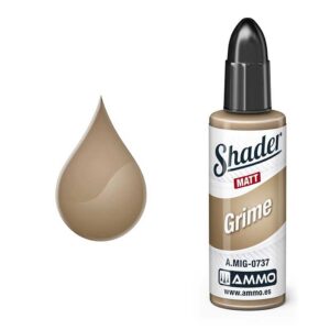 Shader Matte Grime paint by Ammo for realistic weathering on models and miniatures.