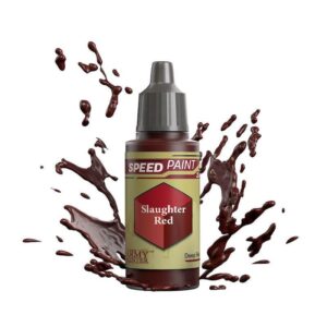 Vibrant Slaughter Red speed paint in a modern bottle, perfect for quick artistic expression.