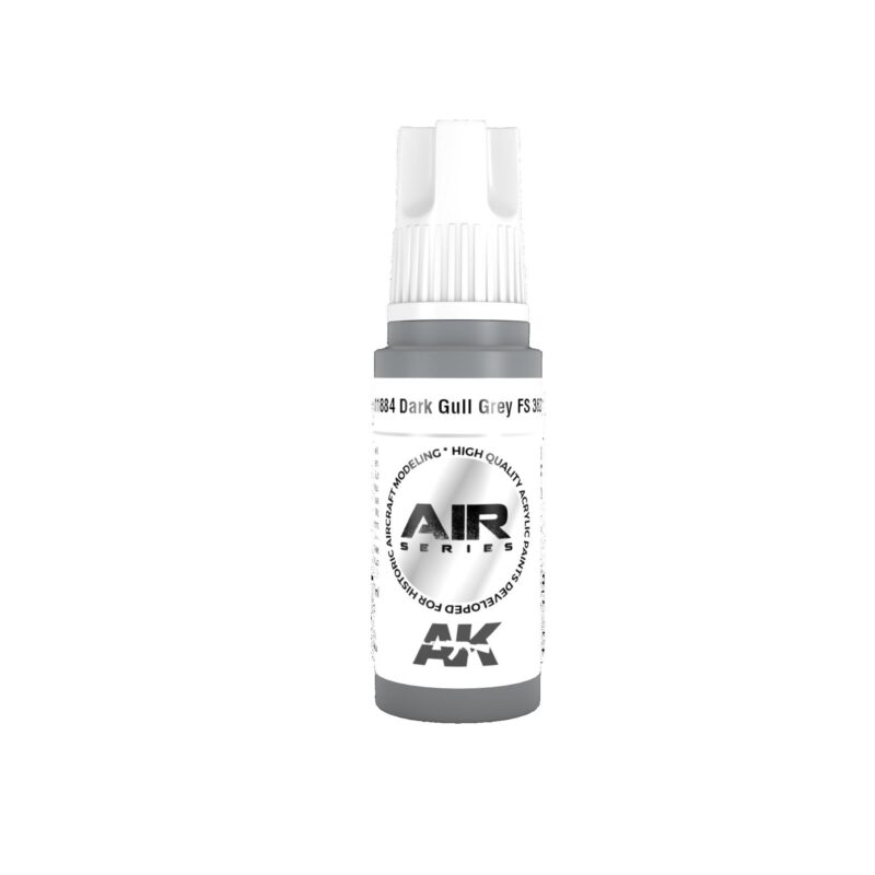 Small bottle of Dark Gull Grey paint for model painting and airbrush applications.