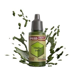 Ghillie Dew Speed Paint: Bright green splash captures nature-inspired creativity and artistic energy.