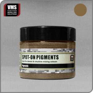 Spot-On Pigments jar showcasing rich brown modeling paint for artists and hobbyists.