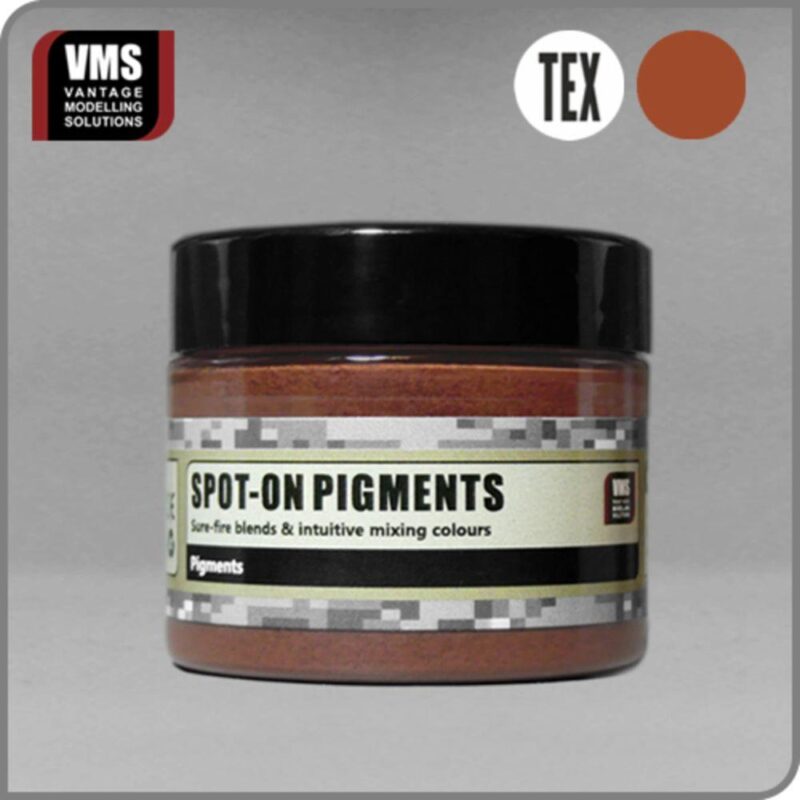 VMS Spot-On Pigments jar featuring rich reddish-brown color, ideal for artists and creative projects.