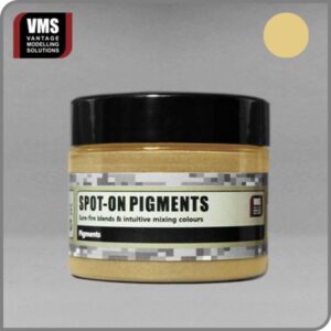 Sleek jar of Spot-On Yellow Pigments for versatile blending and color mixing by VMS.