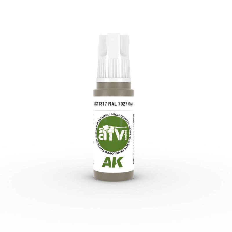 Sleek AK spray bottle featuring RAL 7027 earthy tone for quality creative projects.