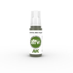 Sleek AK olive drab spray bottle for precise application in art and DIY projects.