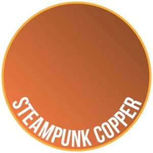 Vibrant Steampunk Copper circle design with bold text, showcasing a warm metallic gradient.