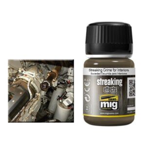 MIG Productions Streaking Grime enhances model interiors with realistic weathering effects.