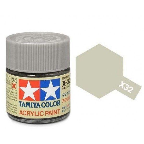 Tamiya Acrylic Paint X-32 in muted green, perfect for scale modeling and other projects.