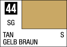 Warm tan yellow-brown color swatch 44 for versatile design applications.