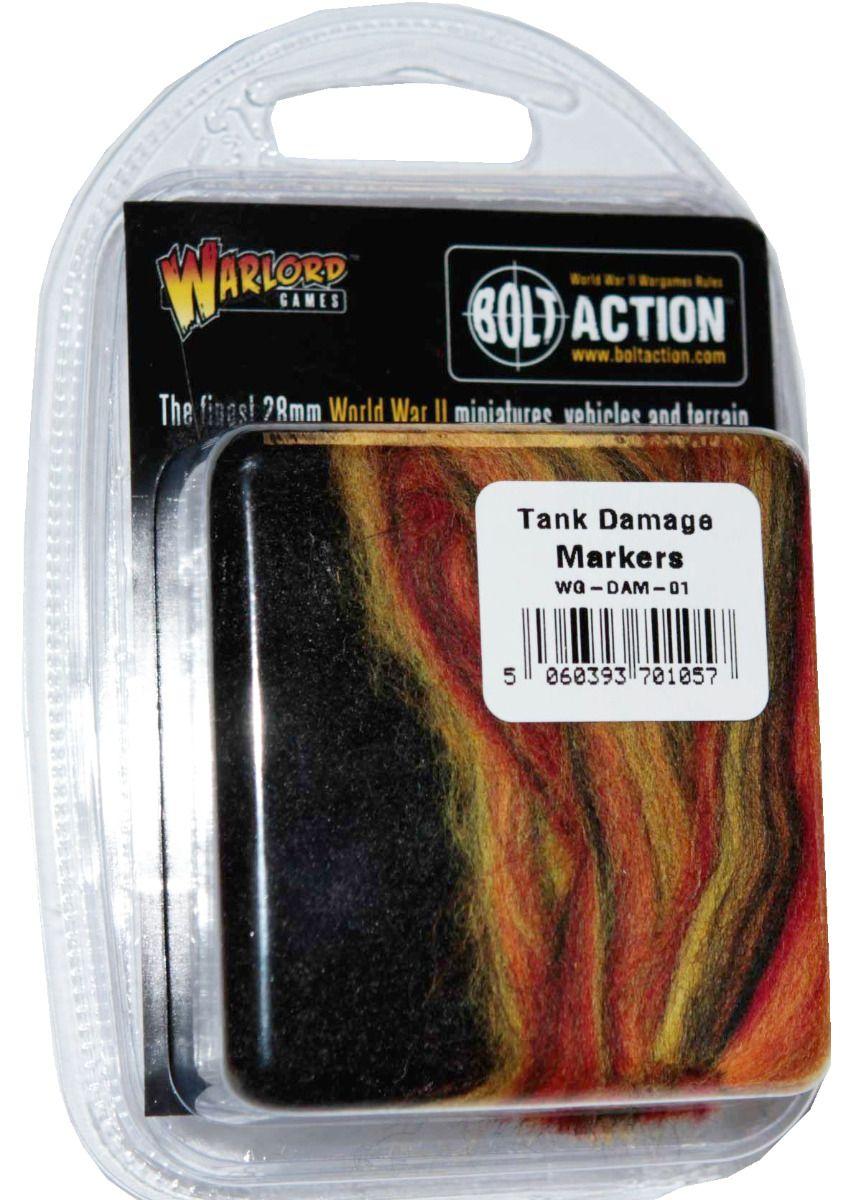 Colorful tank damage markers enhance Bolt Action gameplay by tracking vehicle damage effectively.