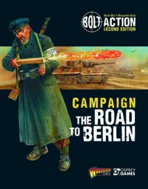 World War II soldier and tank on The Road to Berlin campaign cover art.
