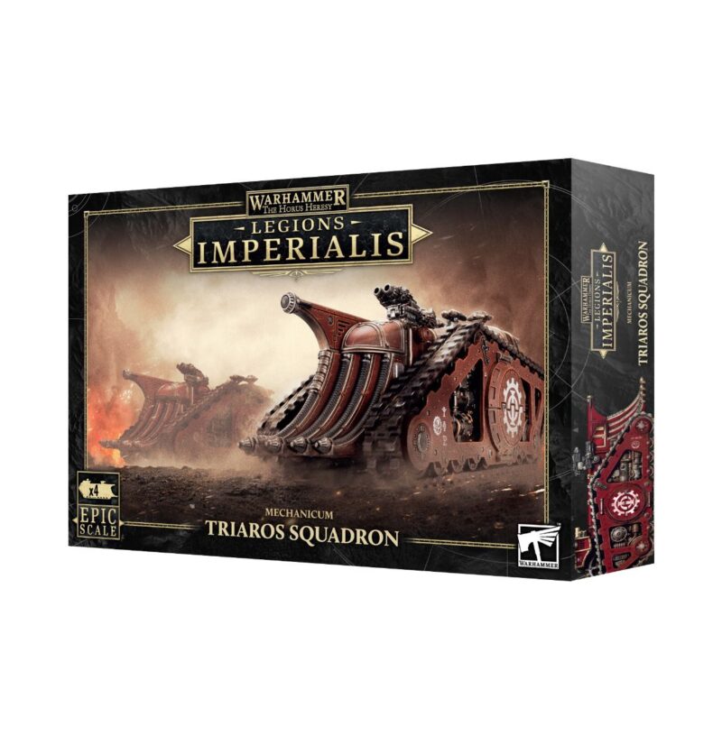 Triaros Squadron model set: armored vehicles in captivating Warhammer Legions Imperialis packaging.