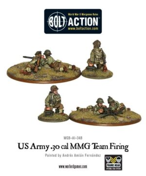 U.S. Army .30 caliber machine gun team miniatures for WWII tabletop wargaming and collection.