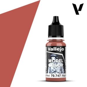 Vallejo Model Color 70.747 Red paint bottle with sleek design and vibrant color display.