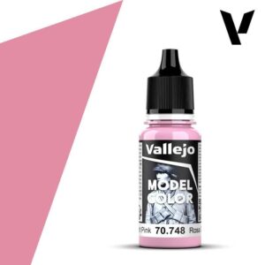 Vallejo Model Color Rosa 70.748 paint in vibrant pink for artists and model enthusiasts.