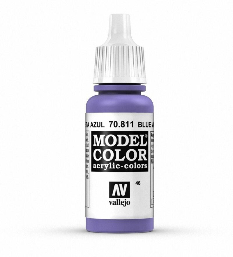 Vallejo Model Color 70.811 Blue Violet acrylic paint with precision dropper for model painting.